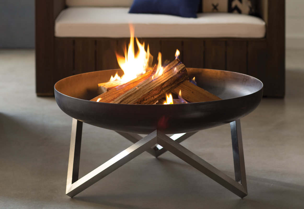 Memel Stainless and Rusting Steel Wood Burning Fire Pit & Reviews